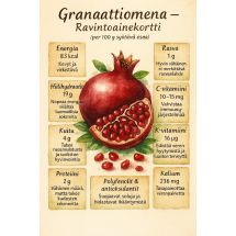 Granaattiomenan ravintoaineet