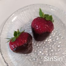 Strawberries dipped in dark chocolate