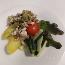 Broileria sellerin ja papujen kanssa