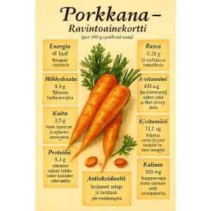 Porkkana - Ravintoainekortti