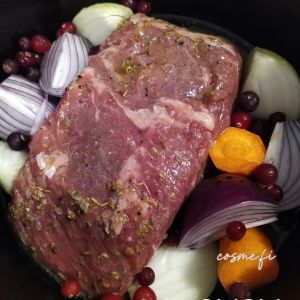 Ingredients for rosemary gin-marinated roast